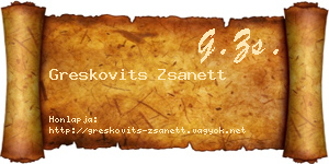 Greskovits Zsanett névjegykártya